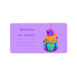 PURPLE CRAZY CAKE ADDRESS LABEL