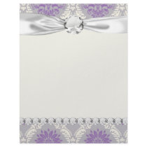 purple cream and grey royale damask letterhead template