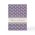 Purple Cream Bridesmaid Invitation Card