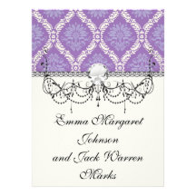 purple cream damask pattern announcement