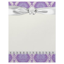 purple cream damask pattern letterhead design