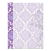 purple cream damask pattern letterhead design
