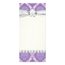purple cream damask pattern rack card template