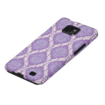 purple cream damask pattern samsung galaxy s case