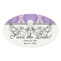 purple cream damask pattern stickers