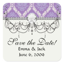purple cream damask pattern sticker