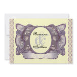 Purple & Cream Ornate Vintage Wedding Invitation