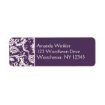 Purple, Cream, Pink Return Address Label