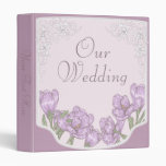 Purple Crocus Flowers Wedding Photo Album 3 Ring Binders