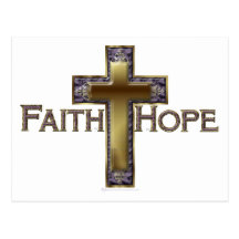 Purple Cross Faith Hope Postcard