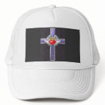 Purple Cross Heart Baseball Trucker Hat Customized