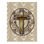 Purple Cross Round Postcard