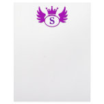 Purple Crown and Wings Royal Look Stationery Letterhead Design