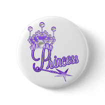 Purple Crown Princess Pinback Button