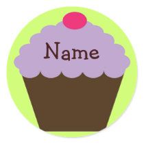 Purple Cupcake Gift Sticker