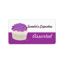 Purple Cupcake Labels