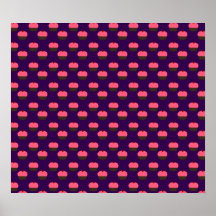 Purple cupcake pattern posters