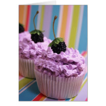 Purple Cupcakes Greeting Cards