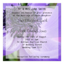 Purple Curls Floral Wedding Custom Invitations invitations