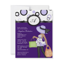 Purple Cute Baby Shower Invites