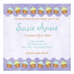 Purple Cute Cupcakes Invitation invitations
