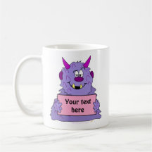 Purple Cute Monster Customizable Template Mugs