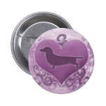Purple Dachshund Valentine Pins