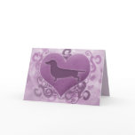 Purple Dachshund Valentine's Day Card