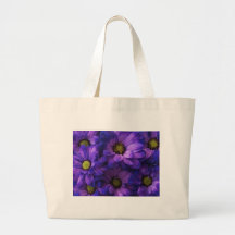 purple daisies background canvas bag