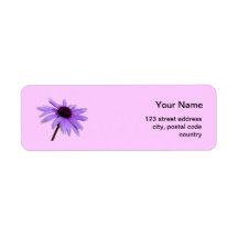 purple daisy flower address label