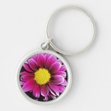 Purple Daisy Flower Keychain