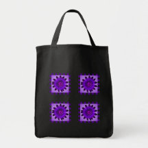 Purple Daisy Flower, Pattern Stripes - Bags