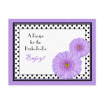 Purple Daisy Recipe Card for the Bride to Be