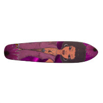 Purple Daisy Retro Girl Skateboard