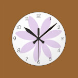 Purple Daisy Round Clock wall clocks