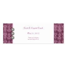 Purple  Damask and Gems Wedding Favour Card Business Cards