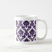 Purple Damask Coffee Mugs