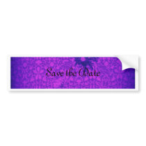 Purple Damask Party Announcement