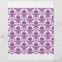 Purple Damask Pattern Flyers