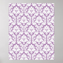Purple Damask Pattern Poster