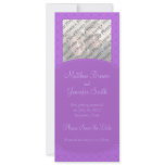 Purple Damask Photo Save the Date Card Custom Announcements