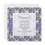 Purple Damask Sweet Sixteen Invitations