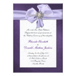 Purple Damask Wedding Invitation