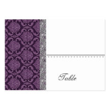 Purple Damask Wedding Set - Business Card