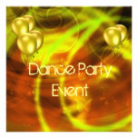Purple Dance Party Event Yellow Abstract Balloons Personalized Invitation