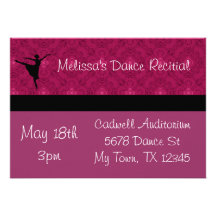 Purple Dance Recital Invitation