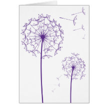 purple dandelion cards
