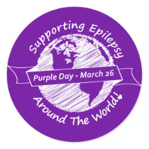 Purple Day ROUND Sticker