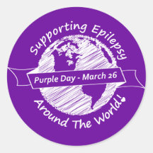 Purple Day ROUND Sticker