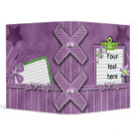purple denim girly notes journal vinyl binder